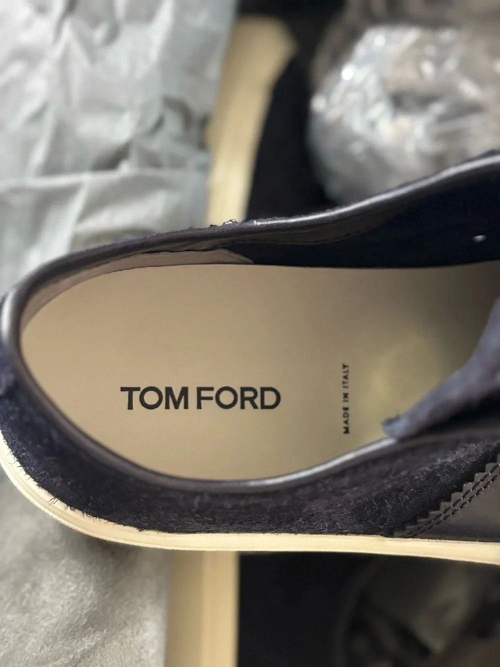 TOM FORD Cambridge Men's Navy Suede Low-Top Sneakers Size 11.5 new in box